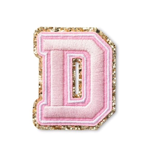 STONEY CLOVER LANE X TARGET COLLAB PINK GLITTER D LETTER PATCH NWT BRAND NEW - Picture 2 of 10